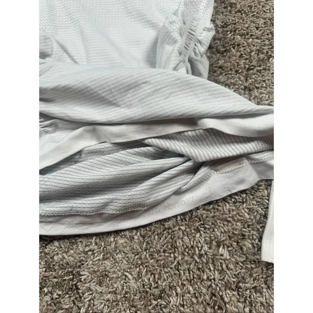 Lululemon Run: Swiftly Tech Long Sleeve Scoop *Ruched Heathered White Size 6